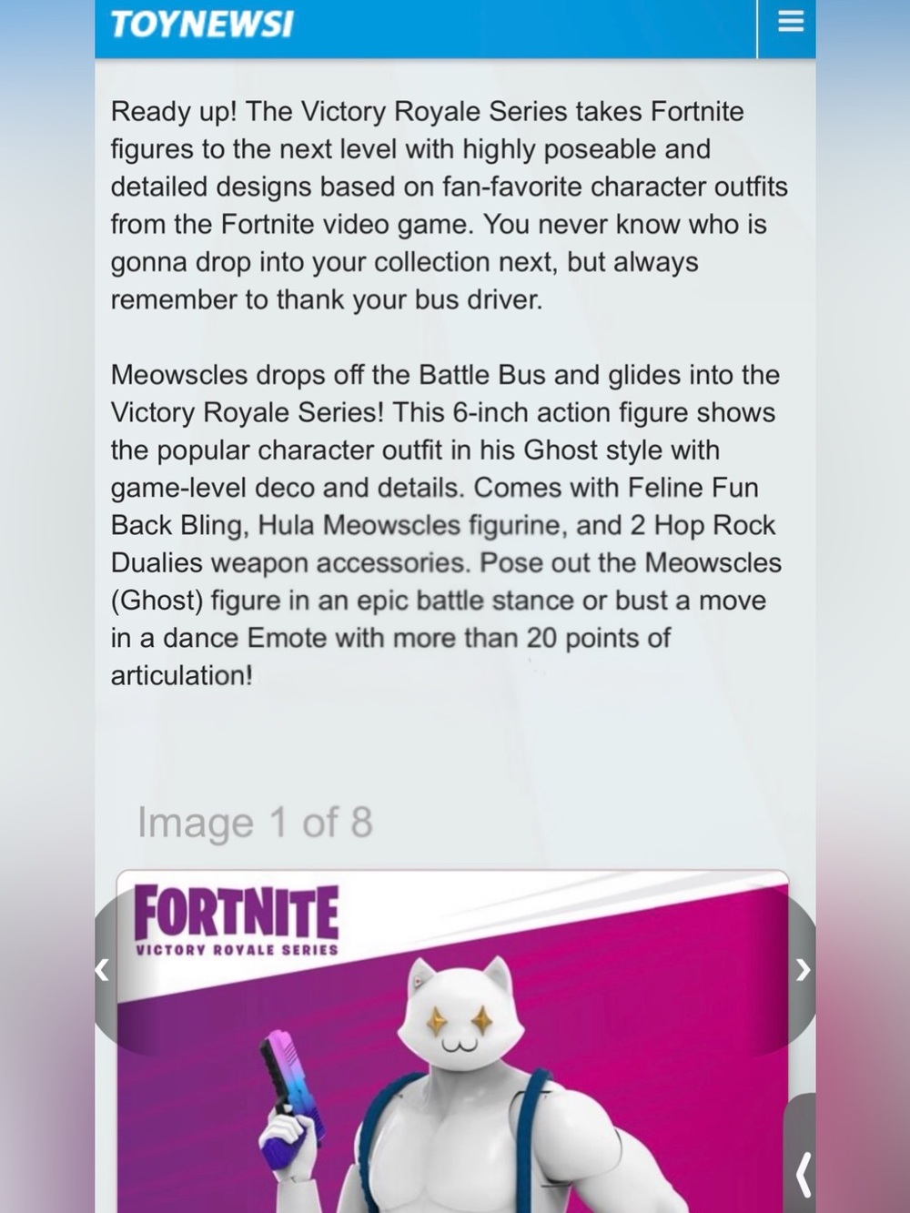 2 (Unboxed) 6IN. FORTNITE VICTORY ROYALE SERIES FIGURES— BRUTUS & MEOWSCLES - Picture 6 of 16